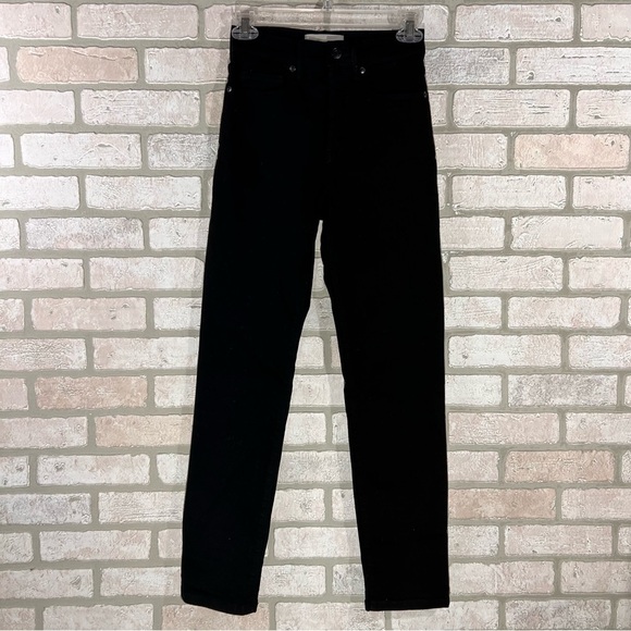 Everlane High Rise Slim Straight Button Fly Cigarette Jeans in Black Size 25 - Picture 5 of 12